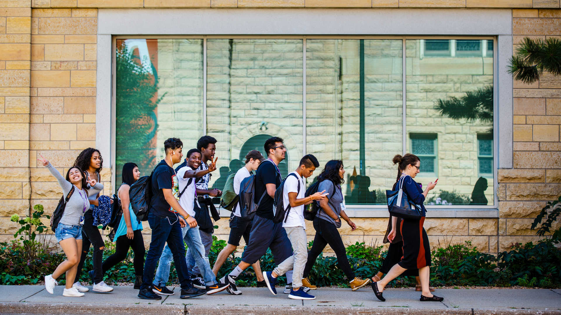 Students walking outside of the Minneapolis campus