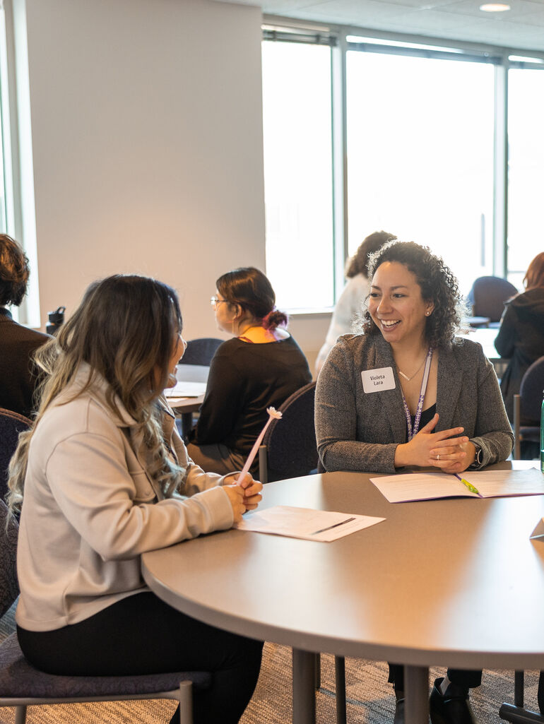 corporate partner interviewing DFC student